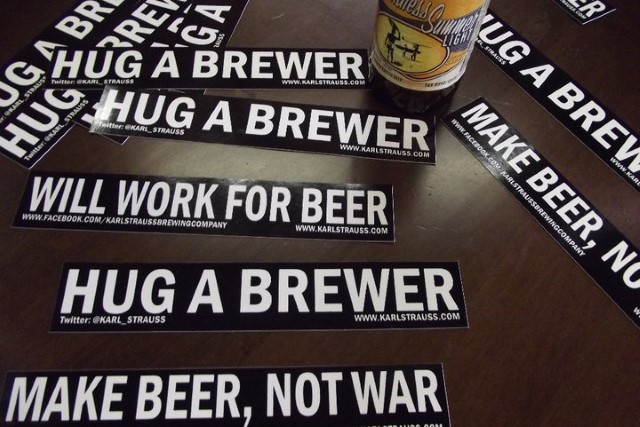 Hug A Brewer Will Work for Beer